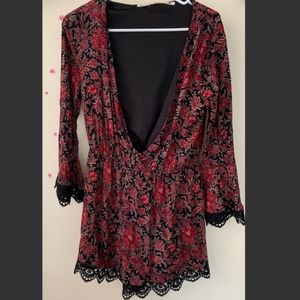 Chelsea & Violet Black and Red Romper